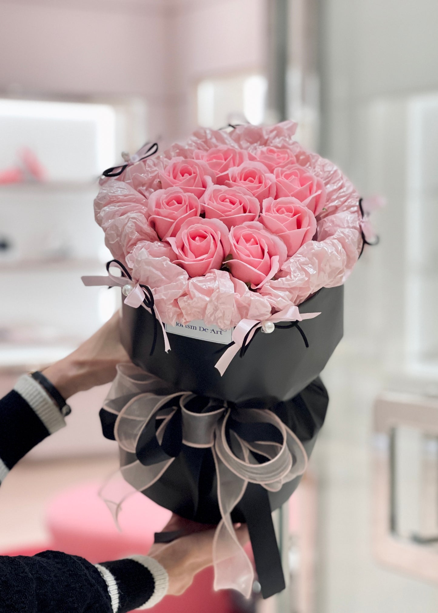 Ballet Style Sweet Pink SOAP ROSES | Hand Bouquet