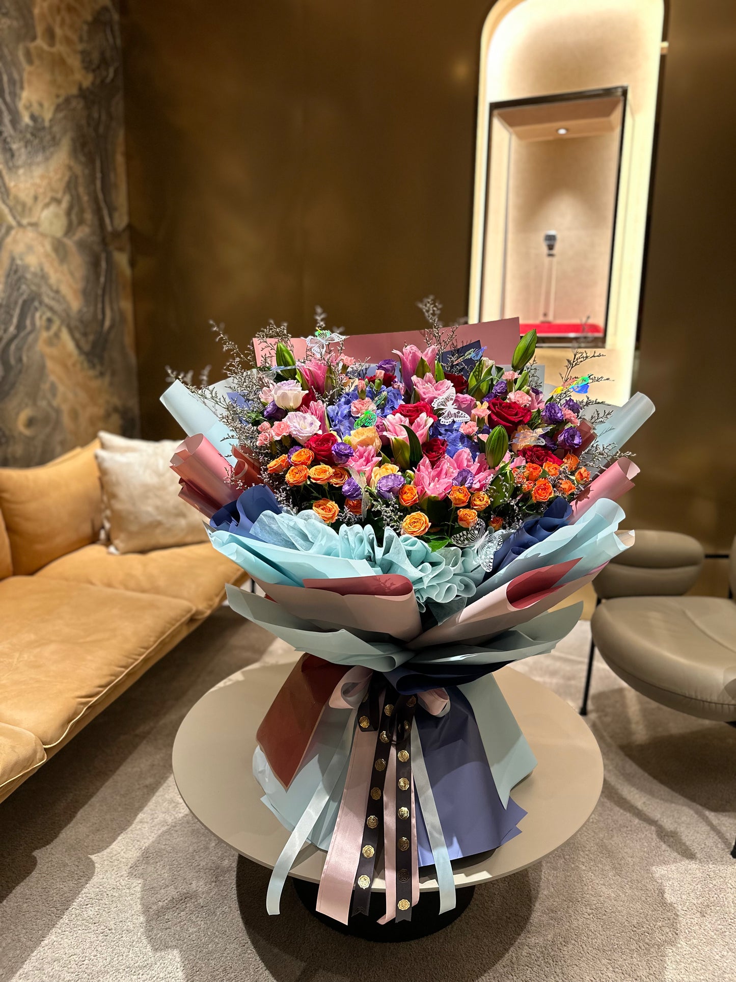 Love, Butterfly Premium Flower Bouquet