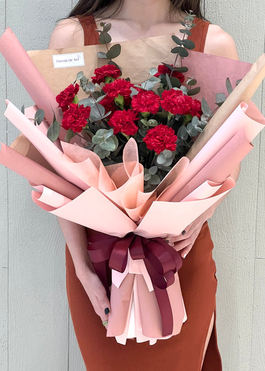 Crimson Red Carnations | Flower Bouquet