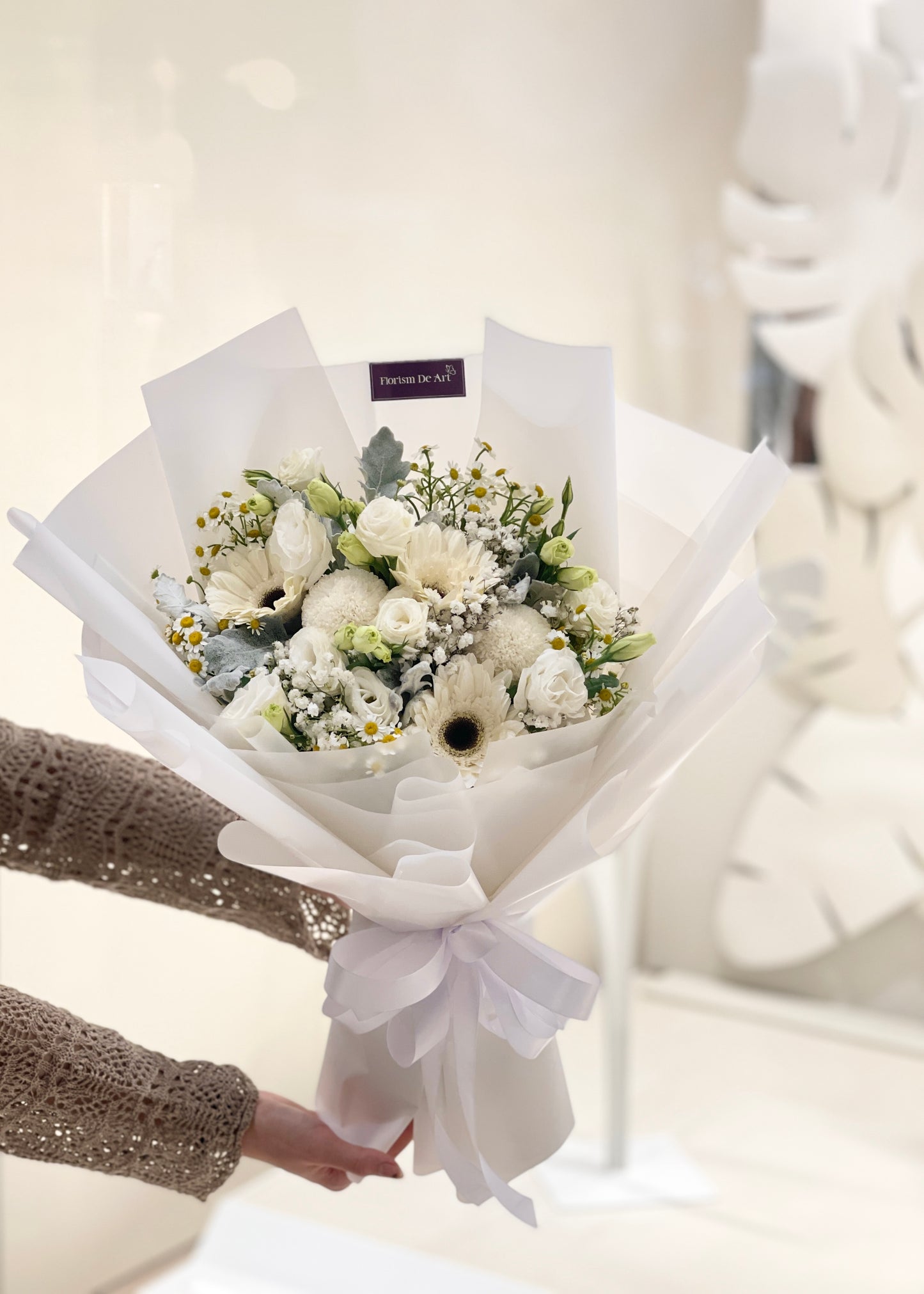 Fairy White Gerbera | Hand Bouquet