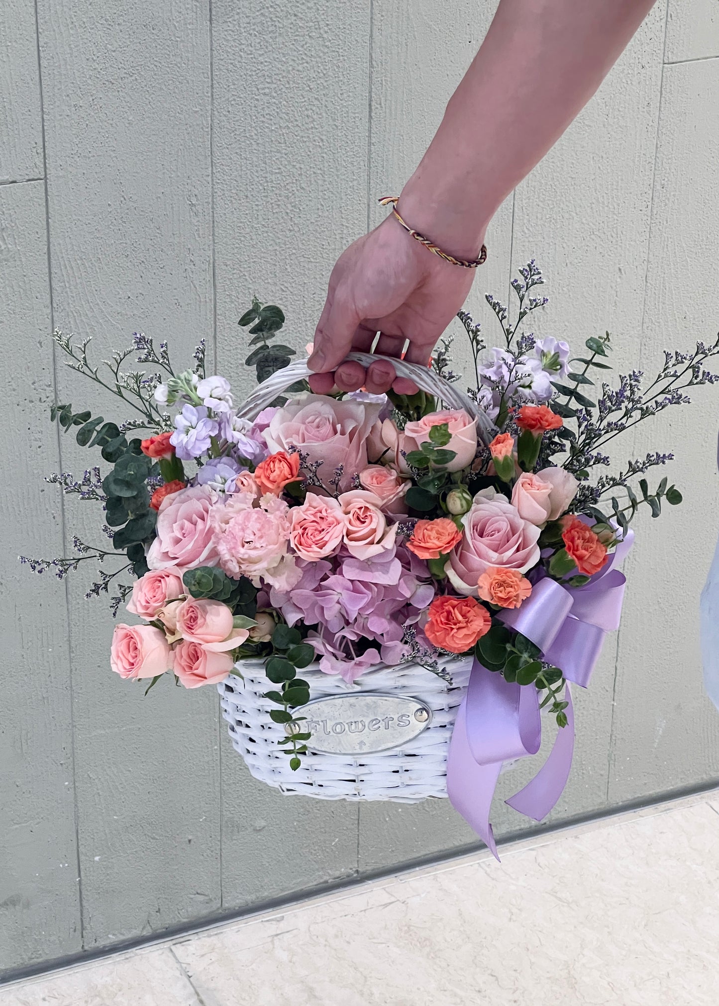 Pastel Picnic Basket | Flower Basket