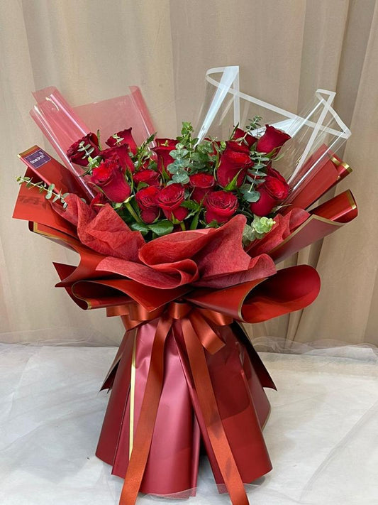 Eternal Ruby Roses | Flower Bouquet