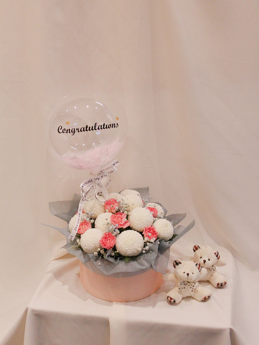 New Born Baby Flower Box & Balloon