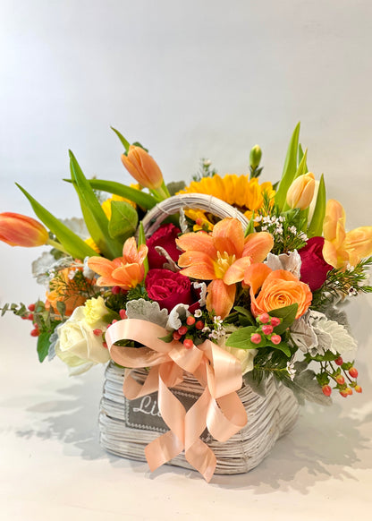 Orange You Glad Basket | Flower Basket