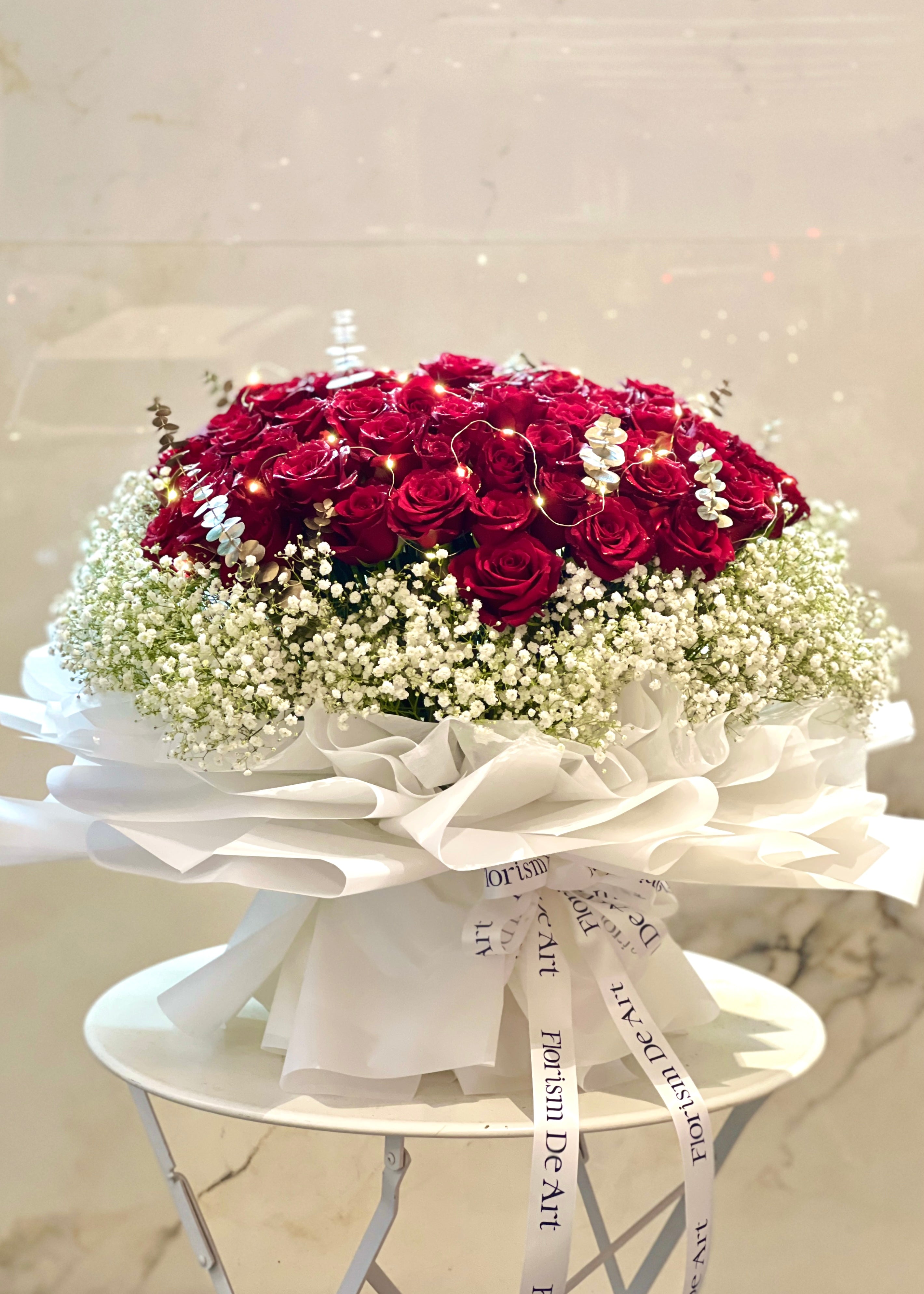 70 Stalks Roses 99 Stalks Bizarre Red Roses | Flowers Bouquet – FlorismDeArt | Luxury ...