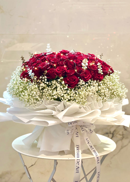 100 Stalks Bizarre Red Roses | Giant Premium Bouquet
