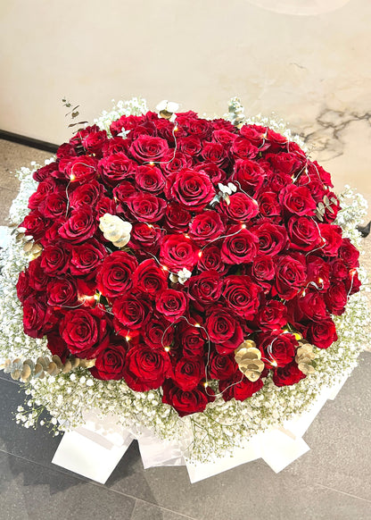 100 Stalks Bizarre Red Roses | Giant Premium Bouquet