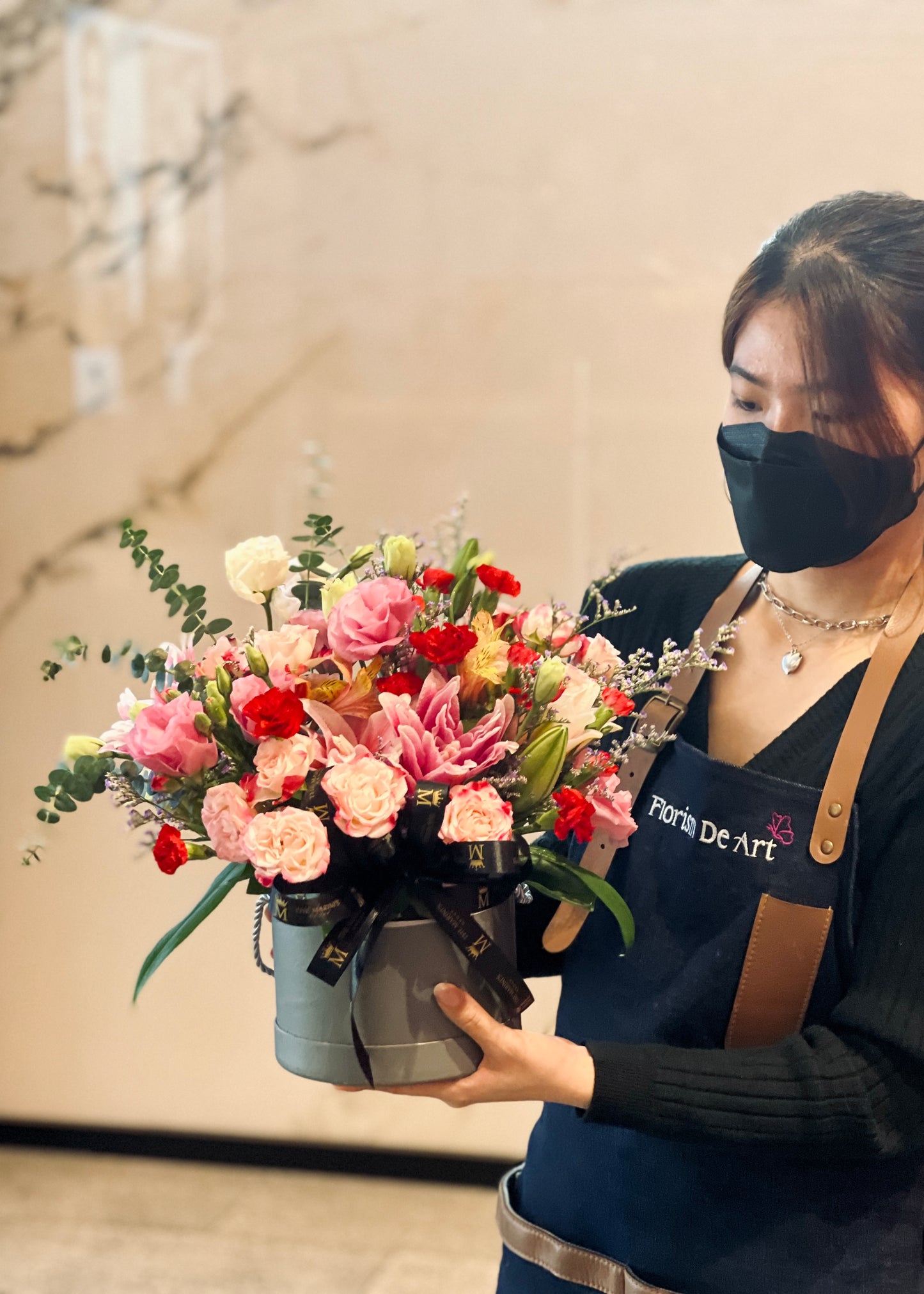 Pink Lily & Carnation Box | Flower Box