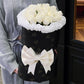 Raven White Roses | Round Rose Bouquet