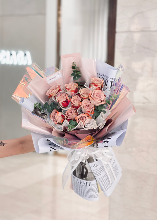 Ella Capuccino Roses | Hand Bouquet