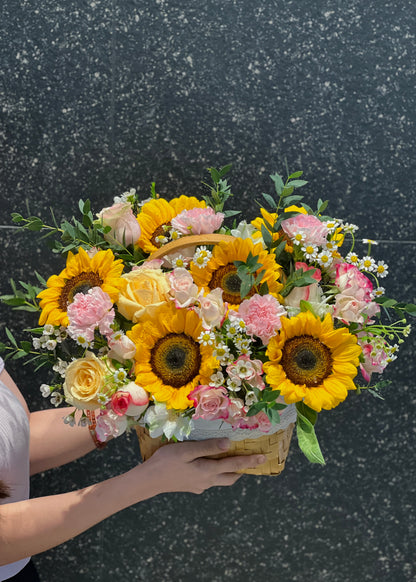 Cheerfulness Sunflower  | Flower Basket