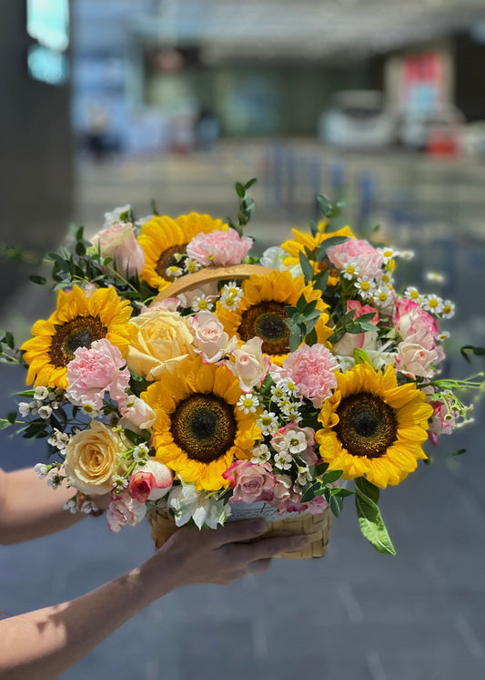 Cheerfulness Sunflower  | Flower Basket