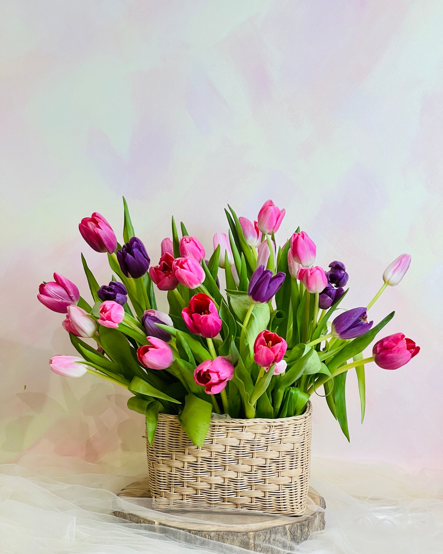 Claudia's Basket of Tulips | Flower Basket