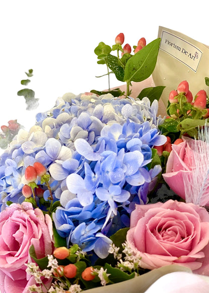 Blue Hydrangea Roses |  Flower Bouquet