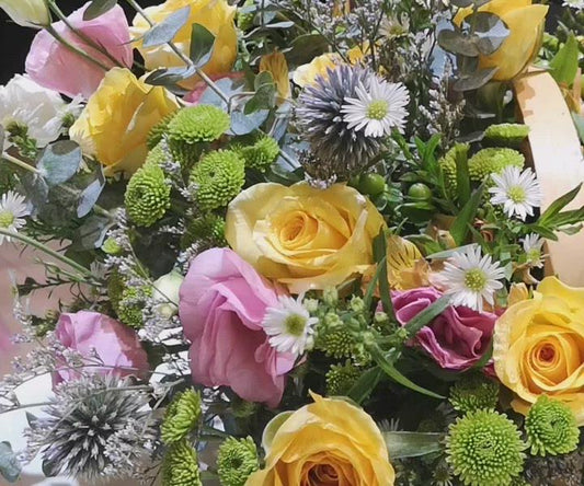 Sunday Yellow Flower Basket | Flower Basket