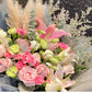 Pink Roses with Pampas | Flower Bouquet